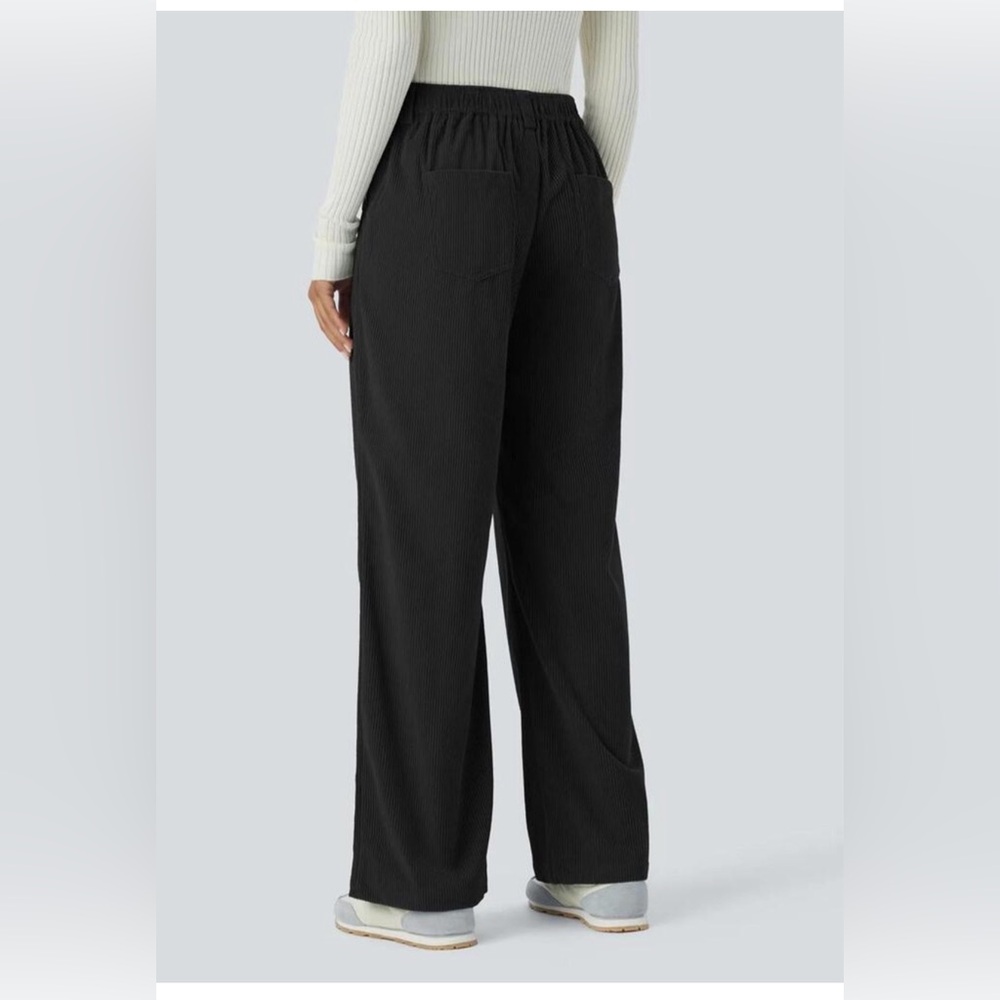 NWT Halara Mid Rise Pocket Straight Leg Corduroy Casual Pants Gray Size XL - Picture 4 of 11